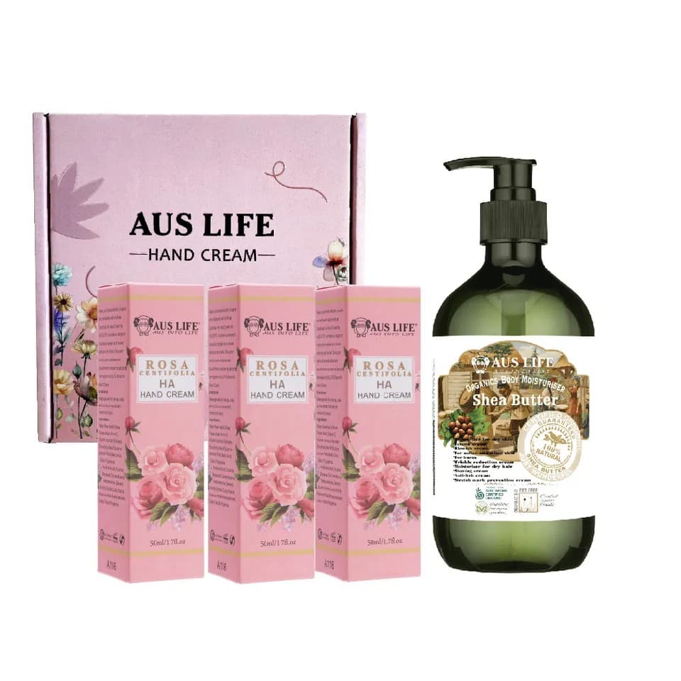 【澳思萊AUS LIFE】芳療精油護手霜及乳木果身體乳 4入組 縮圖 4