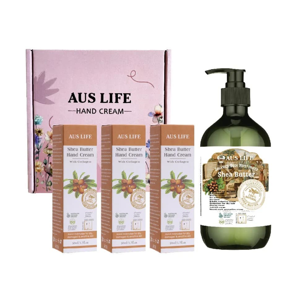 【澳思萊AUS LIFE】芳療精油護手霜及乳木果身體乳 4入組 縮圖 6