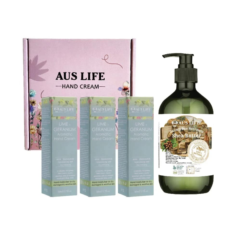 【澳思萊AUS LIFE】芳療精油護手霜及乳木果身體乳 4入組 縮圖 7