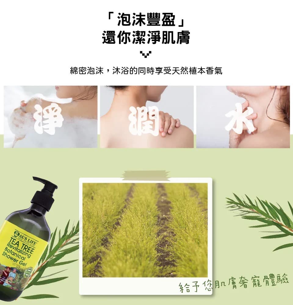 【澳思萊AUS LIFE】茶樹調理控油沐浴精露 500ml 縮圖 4