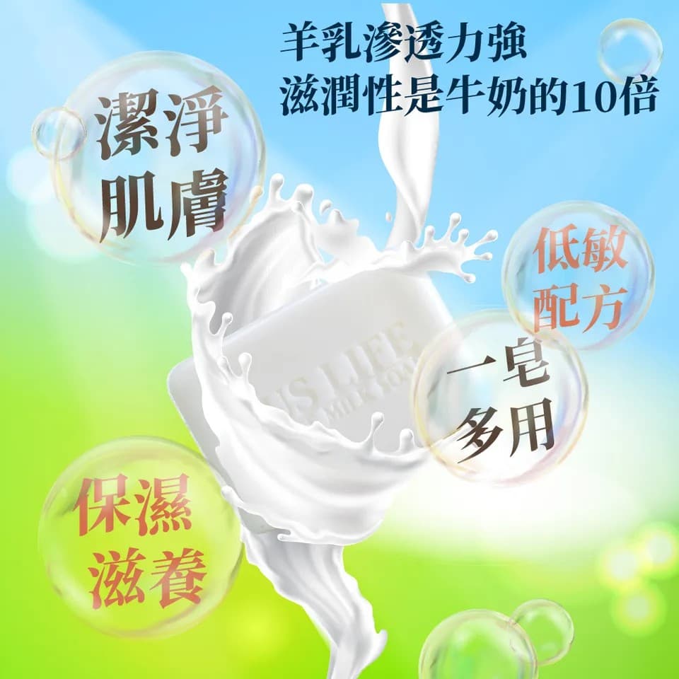 【澳思萊AUS LIFE】羊乳保濕潔膚皂 125g±5g 縮圖 4