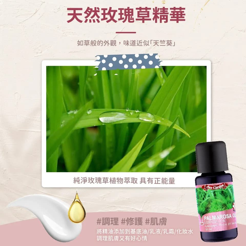 【澳維花園Aus Garden】玫瑰草精油 16ml 縮圖 4
