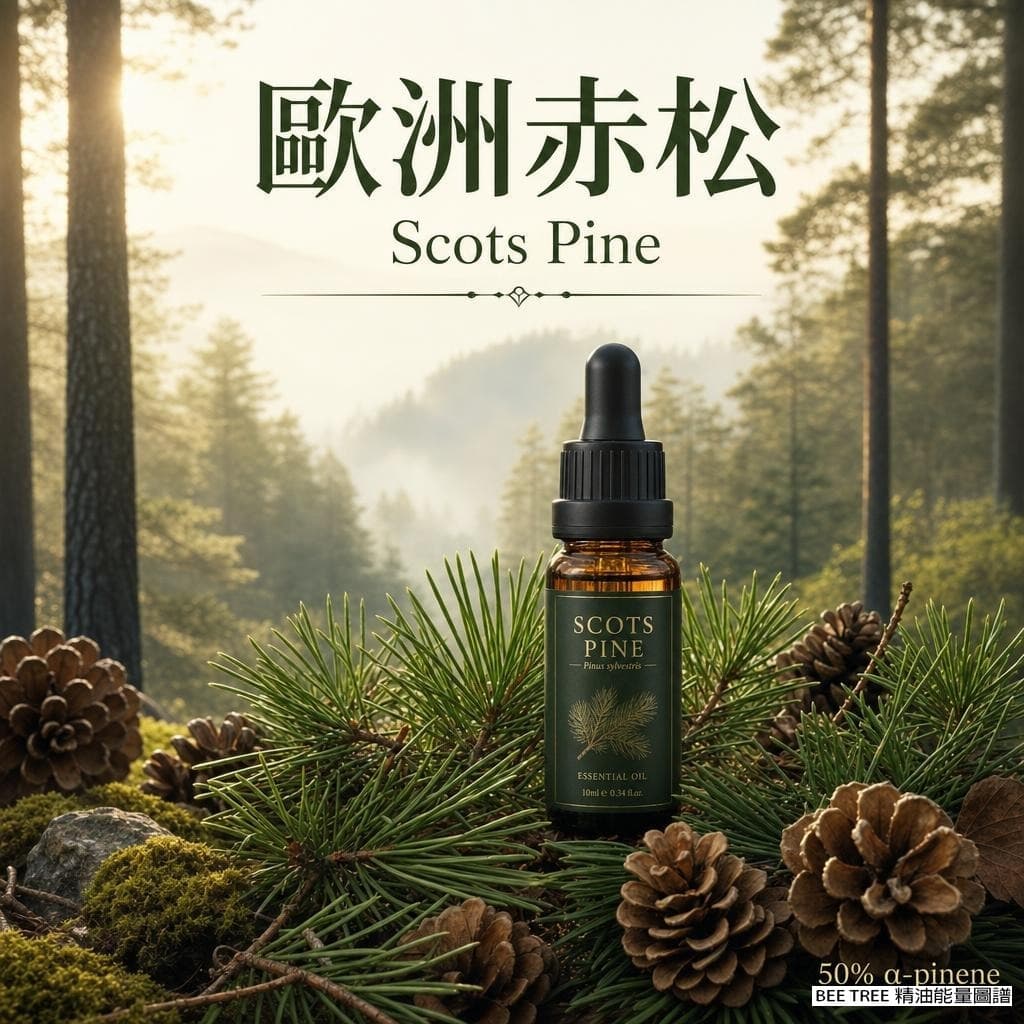歐洲赤松精油完整指南｜50% α-蒎烯的森林守護力，呼吸保養＋居家淨化＋心靈支撐｜精油百科｜澳思萊芳療筆記封面