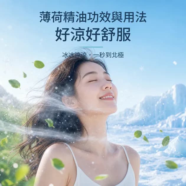 薄荷精油功效與用法：涼感從哪裡來，怎麼用才舒服｜精油百科｜澳思萊芳療筆記封面