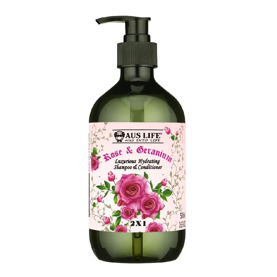 【澳思萊AUS LIFE】玫瑰天竺葵保濕洗髮露 500ml|澳思萊 Auslife 天然身體保養