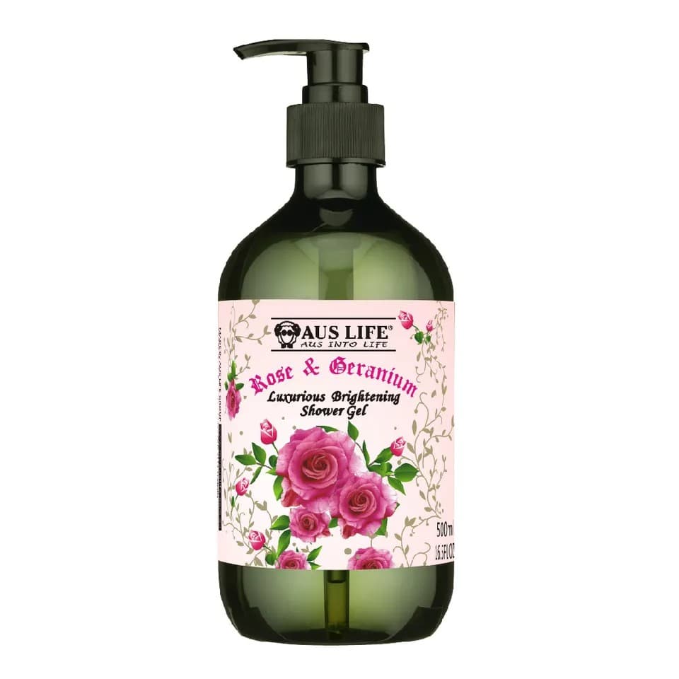 【澳思萊AUS LIFE】玫瑰天竺葵淨白沐浴露 500ml|澳思萊 Auslife 天然身體保養