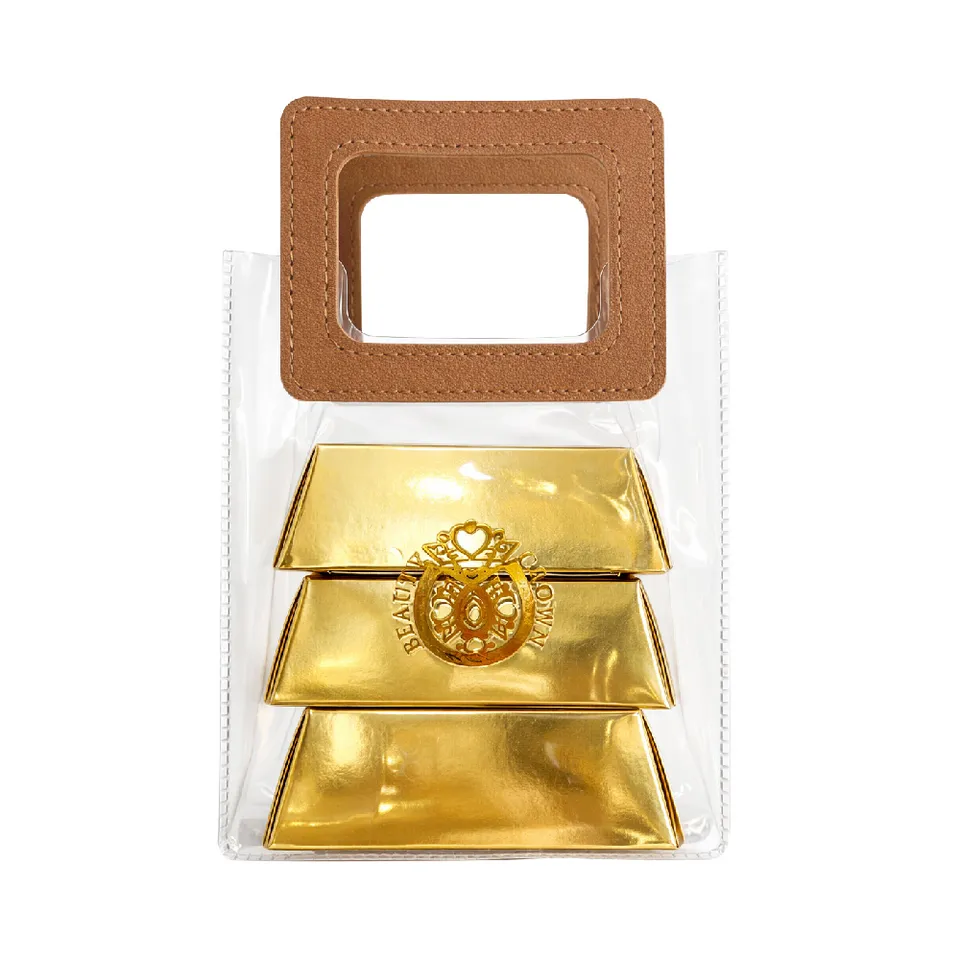 【BEAUTY CROWN】黃金爆富皂三入禮袋組125g±10gX3｜澳思萊 Auslife 天然身體保養