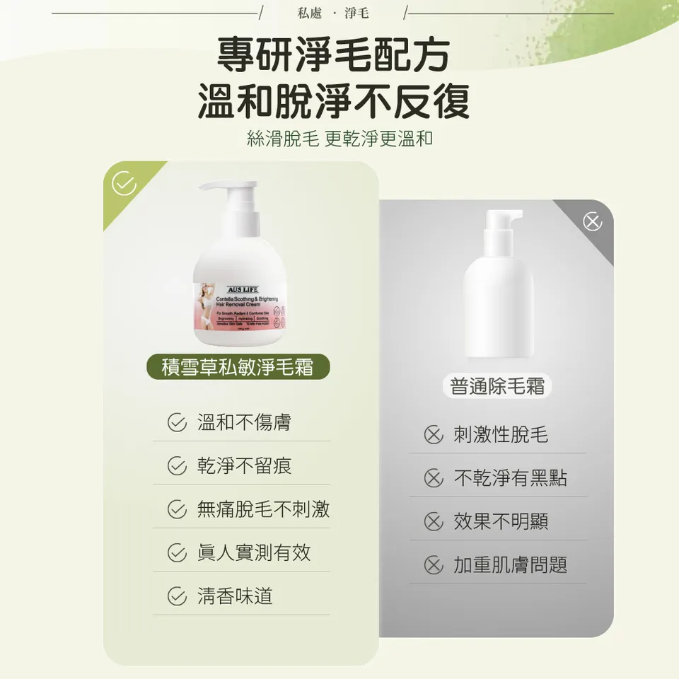 【澳思萊AUS LIFE】積雪草私敏淨毛霜250g 圖 5