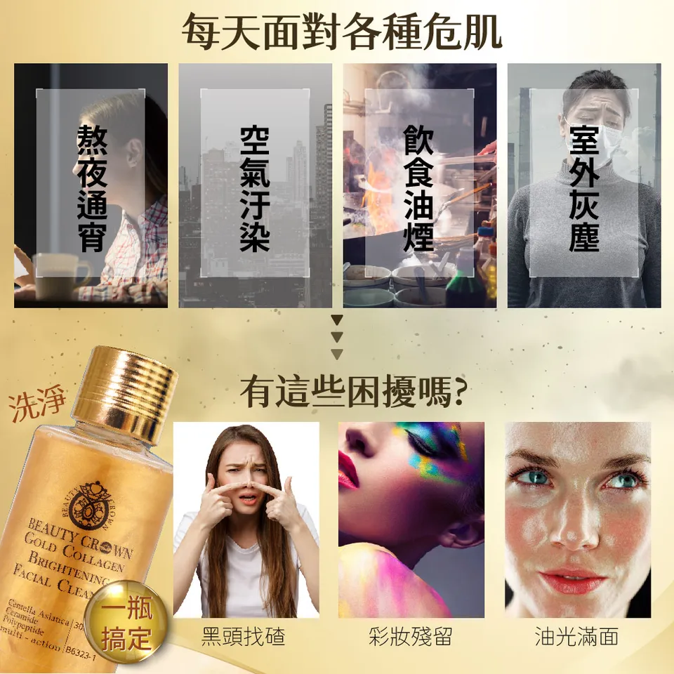【BEAUTY CROWN】BC 24K靚白抗皺肌因賦活精華 35mlX2 + 黃金潔膚露 30mlX4 圖 14