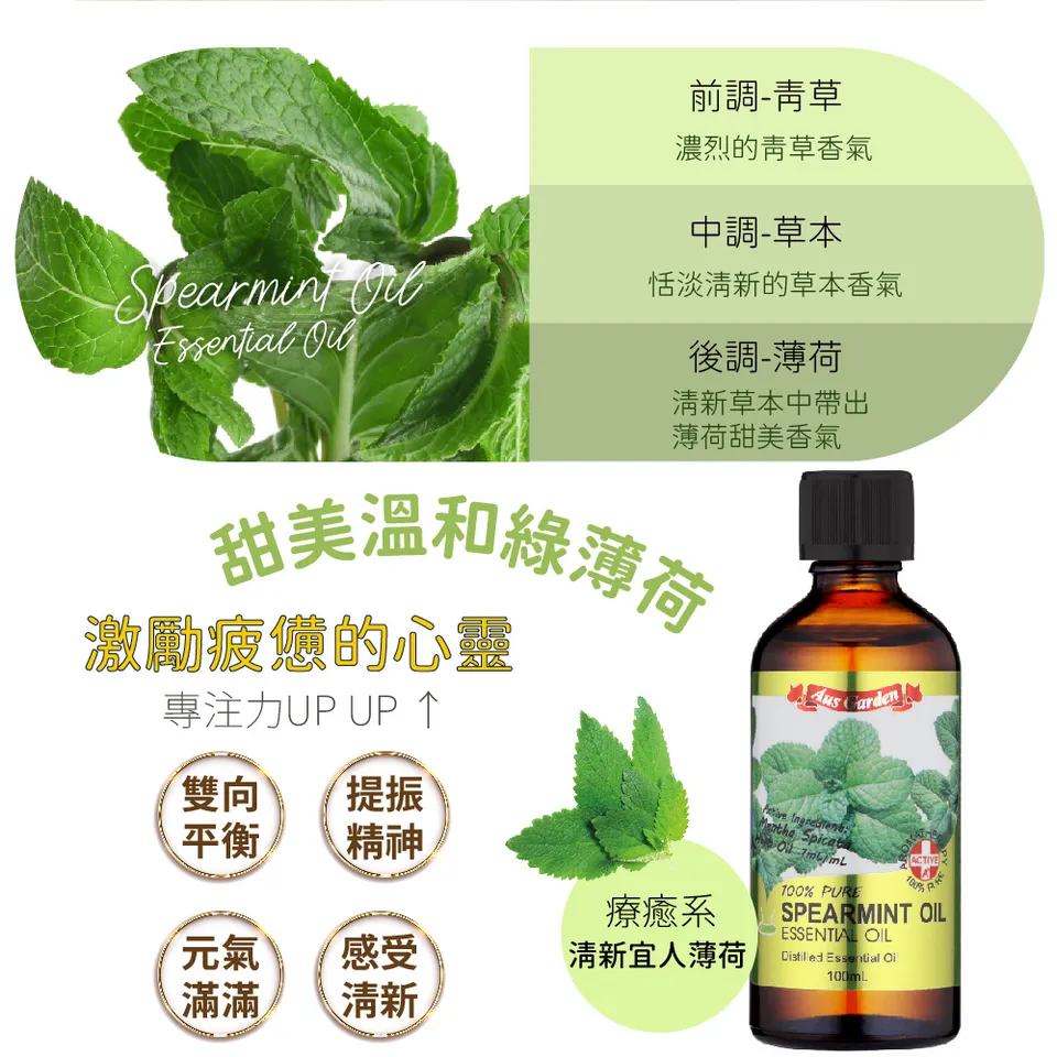 【澳維花園Aus Garden】綠薄荷精油100ml 圖 8