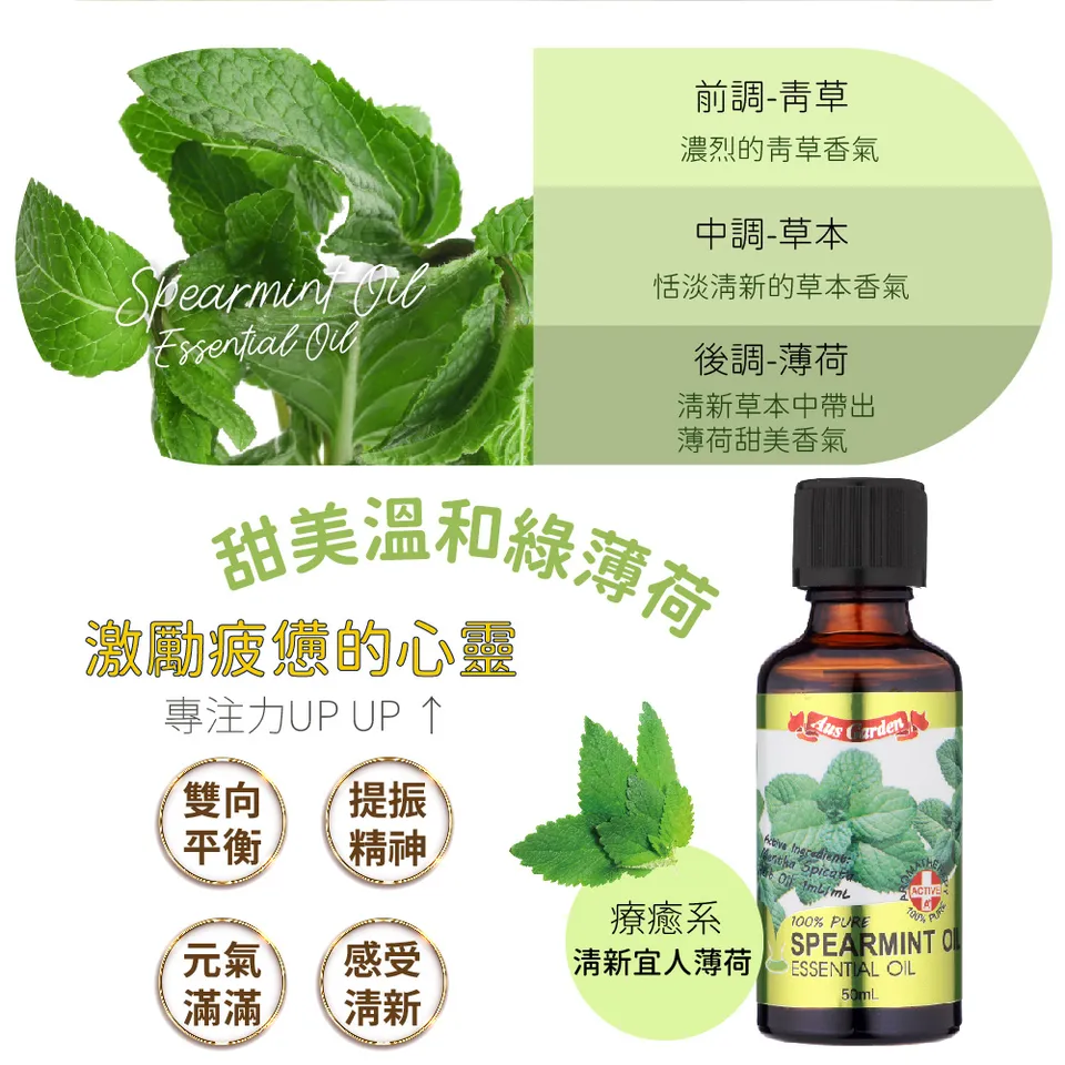 【澳維花園Aus Garden】綠薄荷精油50ml 圖 8